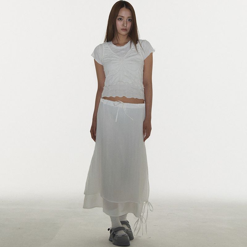 SHINE DOUBLE SKIRT IN WHITE