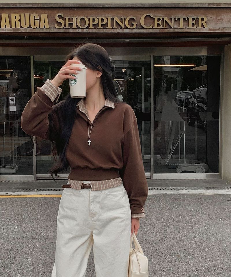 [BELLIDE MADE] Almonds, color cropped sweat