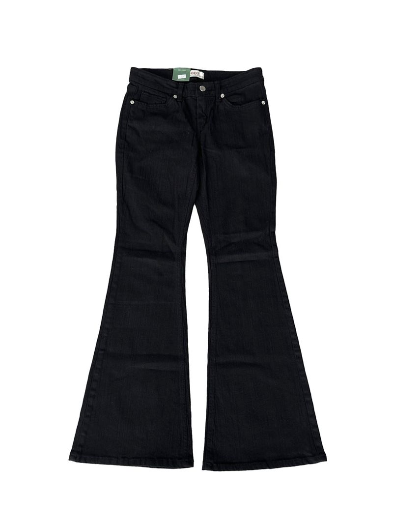 low rise black bootcut denim