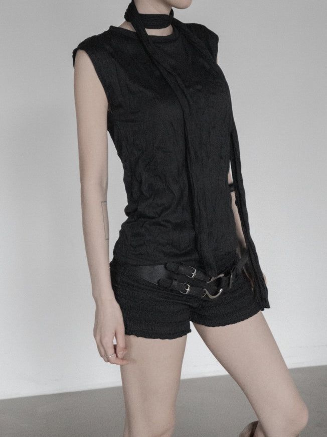 mnem（ムネム）の「Klev Scarf Set Wrinkle Sleeveless（Tops）」