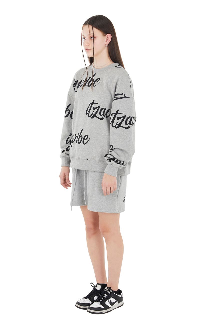 [IPT009-10] SCRIPT LOGO SHORTS - GRAY
