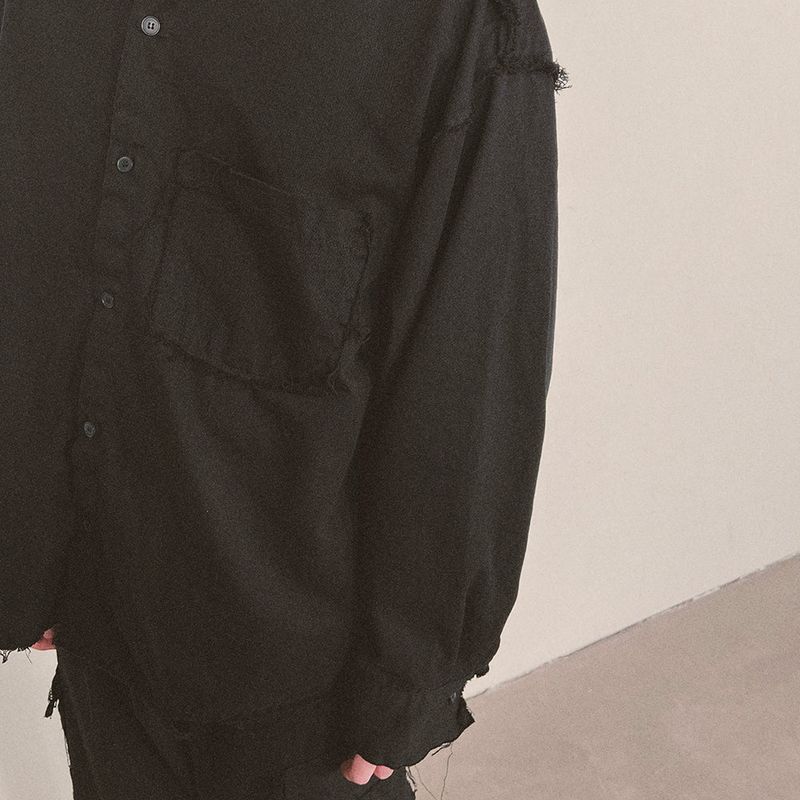 grunge plain shirt_black