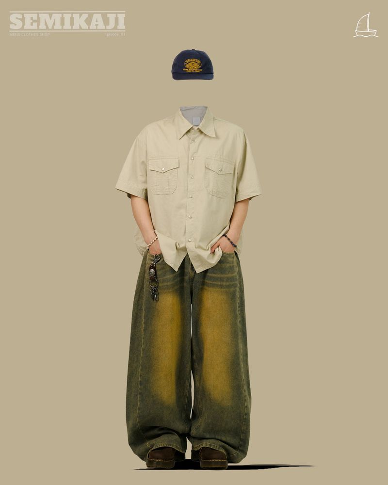RU サイド ワイド バルーン デニム パンツ