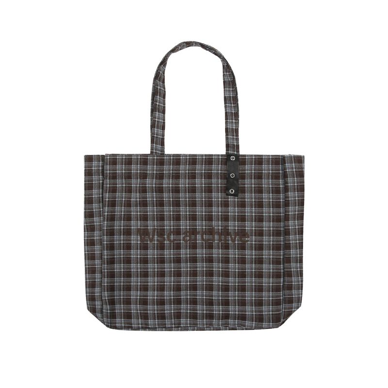 Check eyelet shopper bag 005