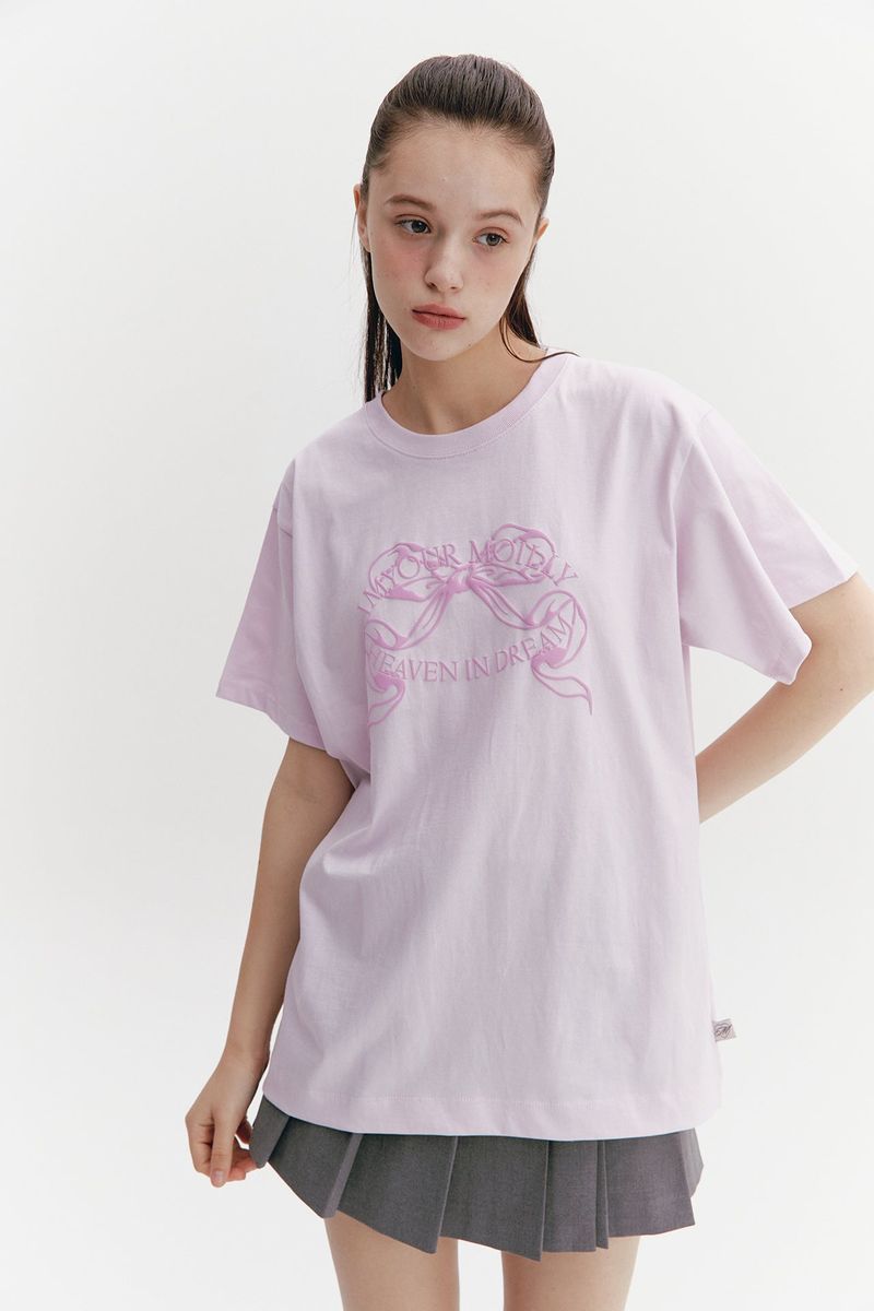 Ribbon Boxy T Purple