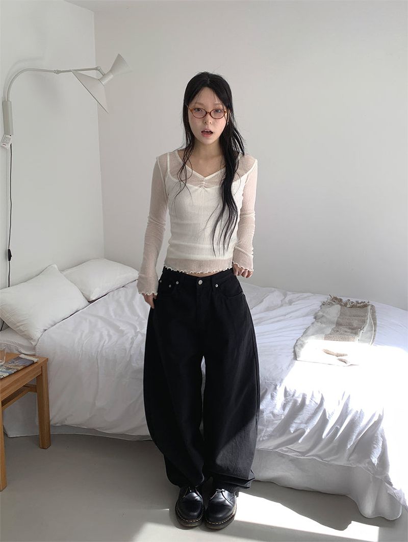 RIBBON BALLOON PANTS (2C)