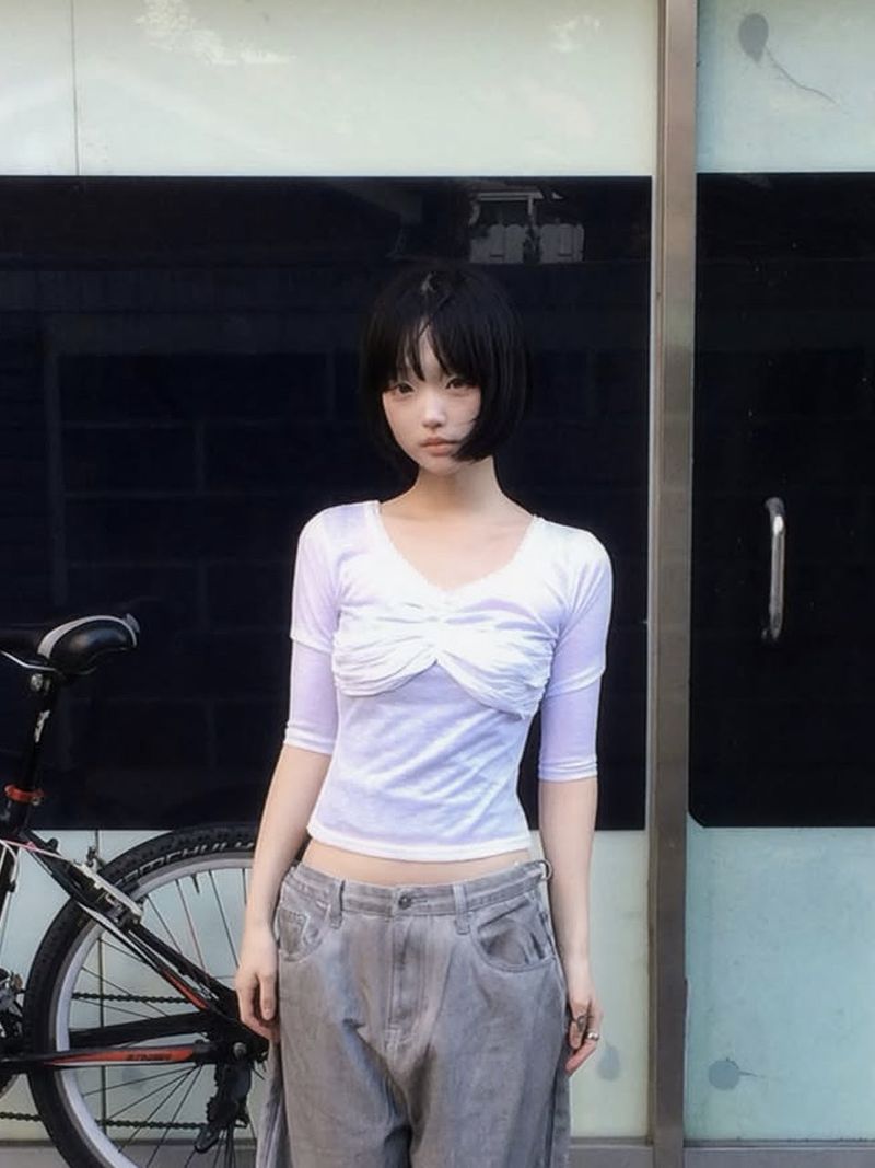 ODDME(オッドミー)の「Shirring Glow Top -Pearl White(Tops)」