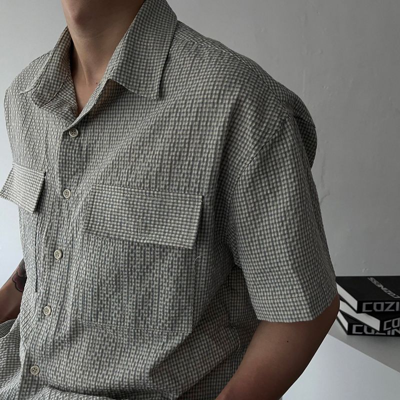 SK Double Cropped Checkered Shirt (3 colors)