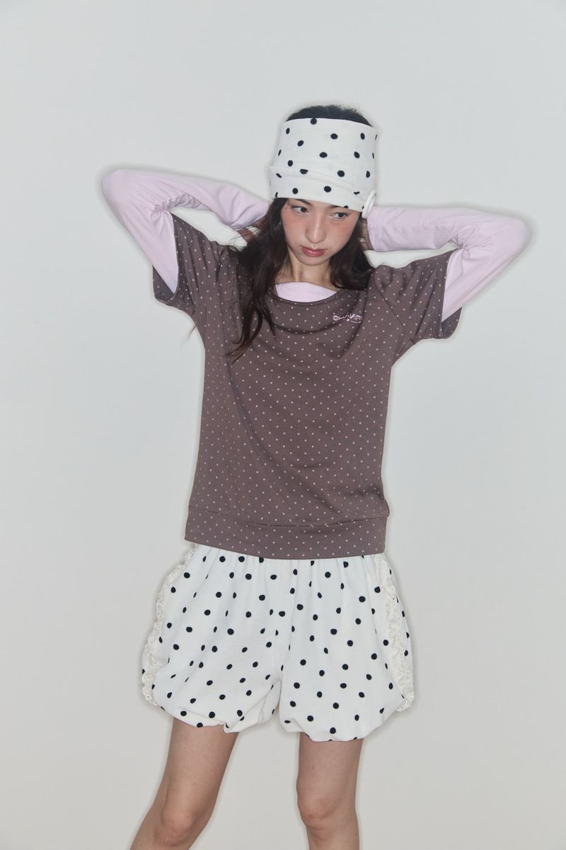 SHAKIRI（シャキリ）の「COOKIE LAYERED HOODIE TOP (BROWN / PINK)（Tops）」