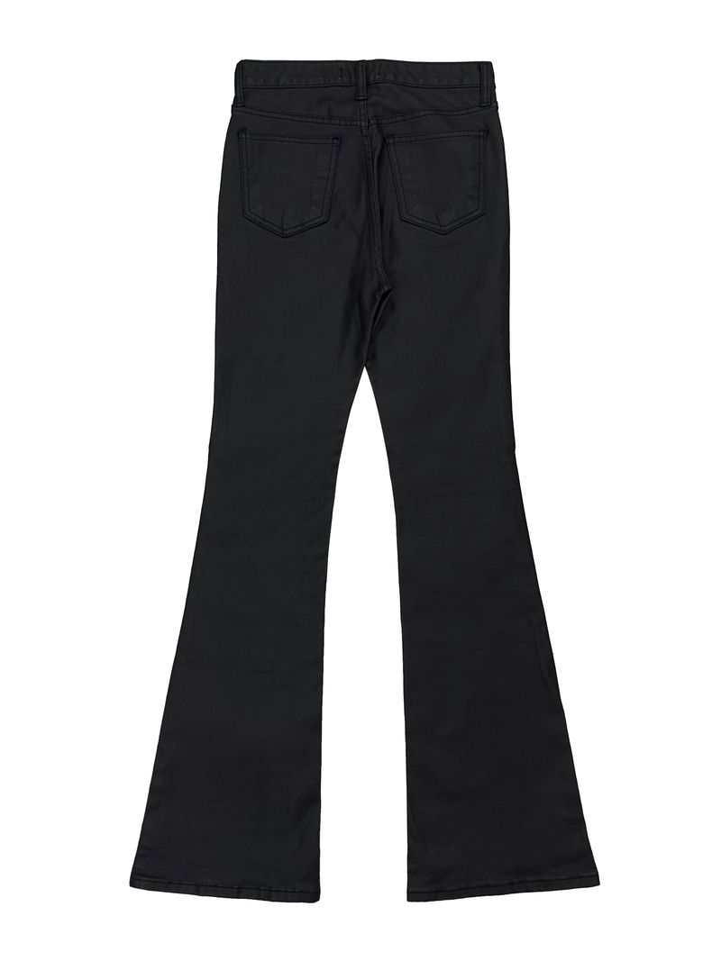 black coated bootcut pants