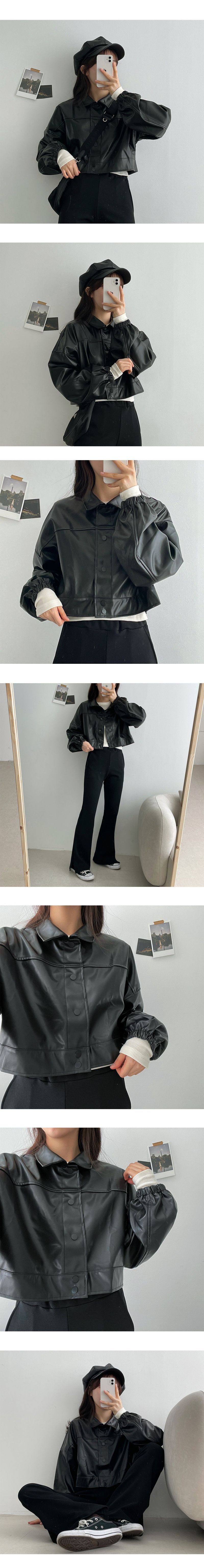 Dijou leather cropped jacket