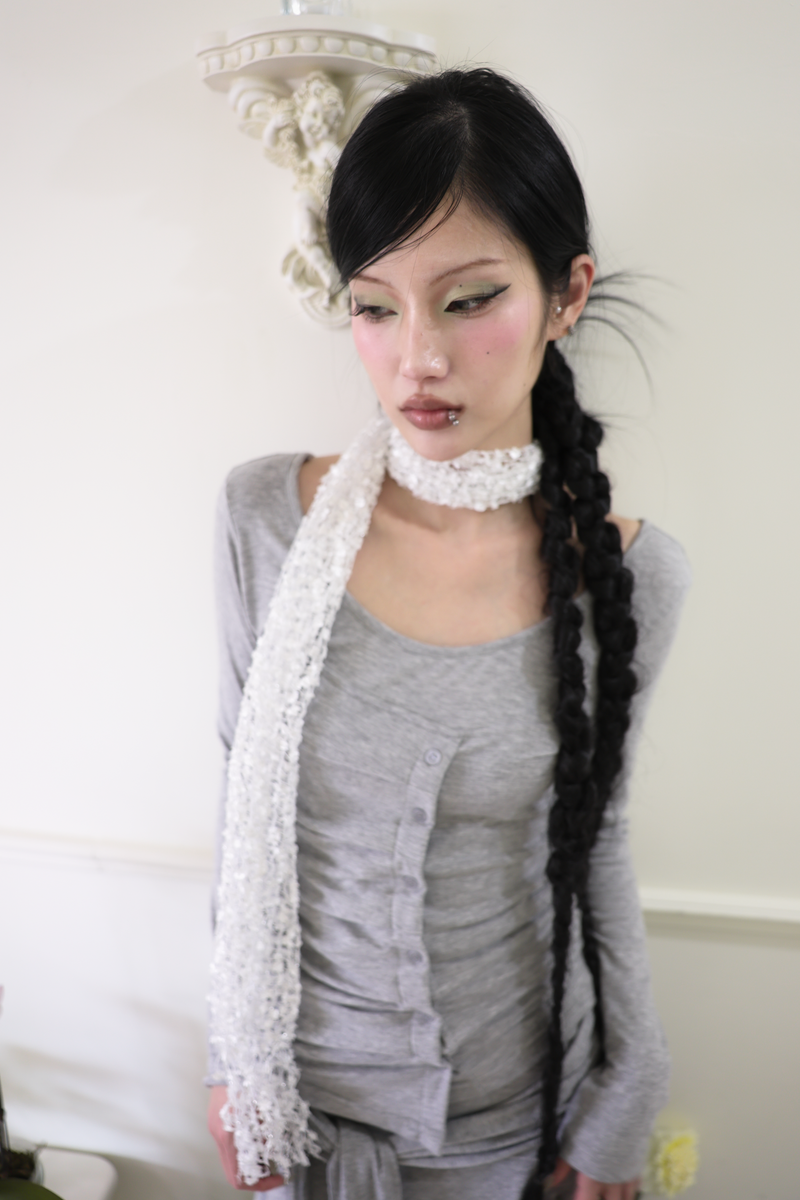 Twinkle net scarf (Black/White)
