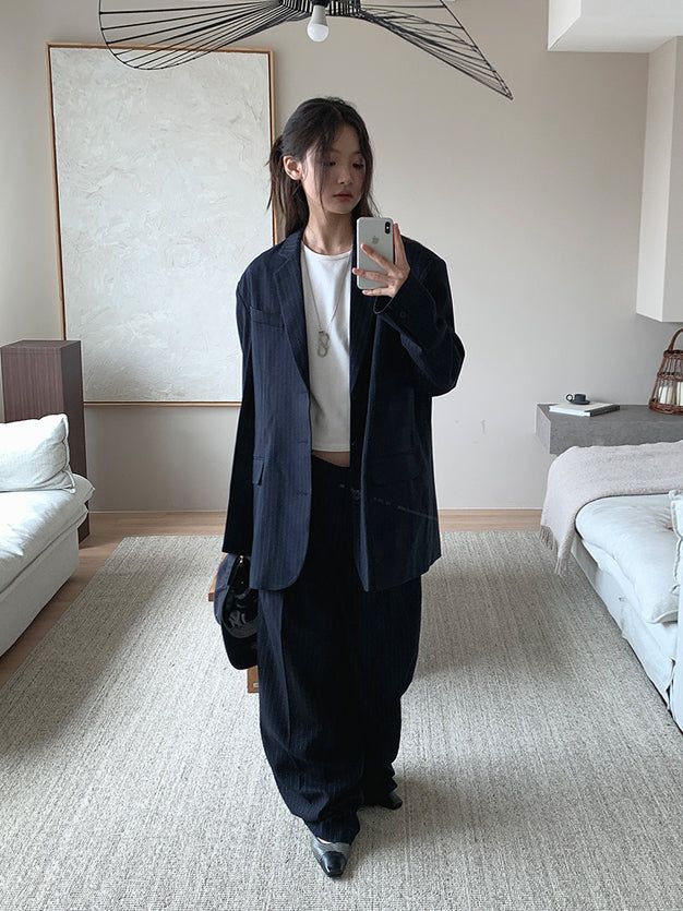 PAPERMOON PIN STRIPE BLAZER JACKET