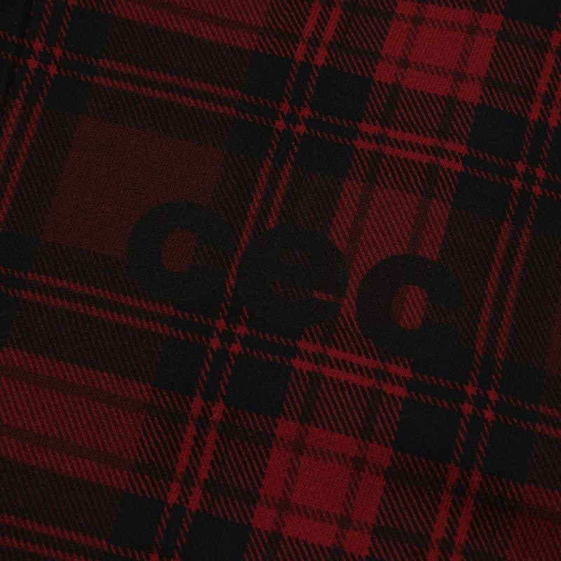CEC CHECK ZIP-UP HOODIE(RED)