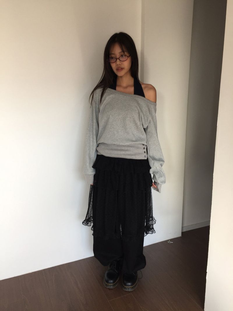 Glass Dot Layer Skirt (3color)