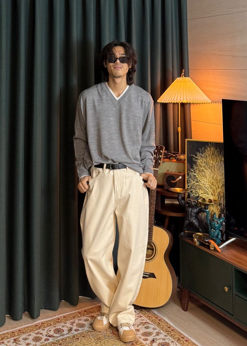 Detail Wide Cotton Pants 3COLOR