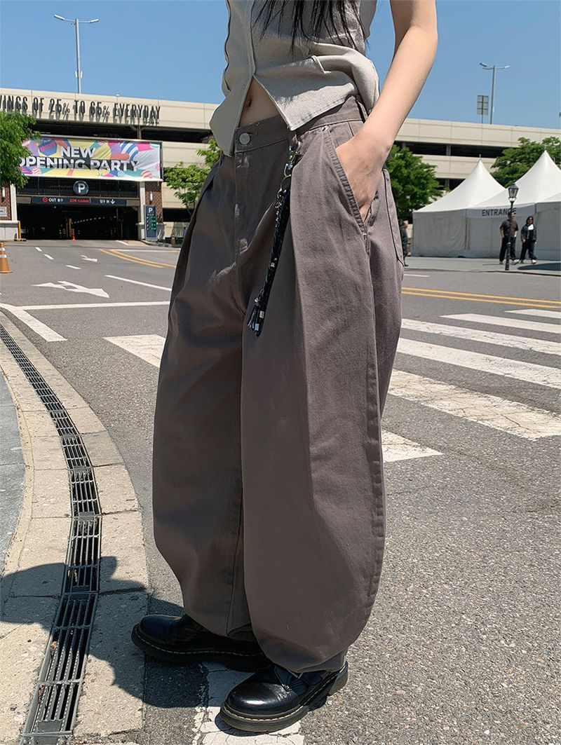 CURVED TUCK BALLOON PANTS (2C)