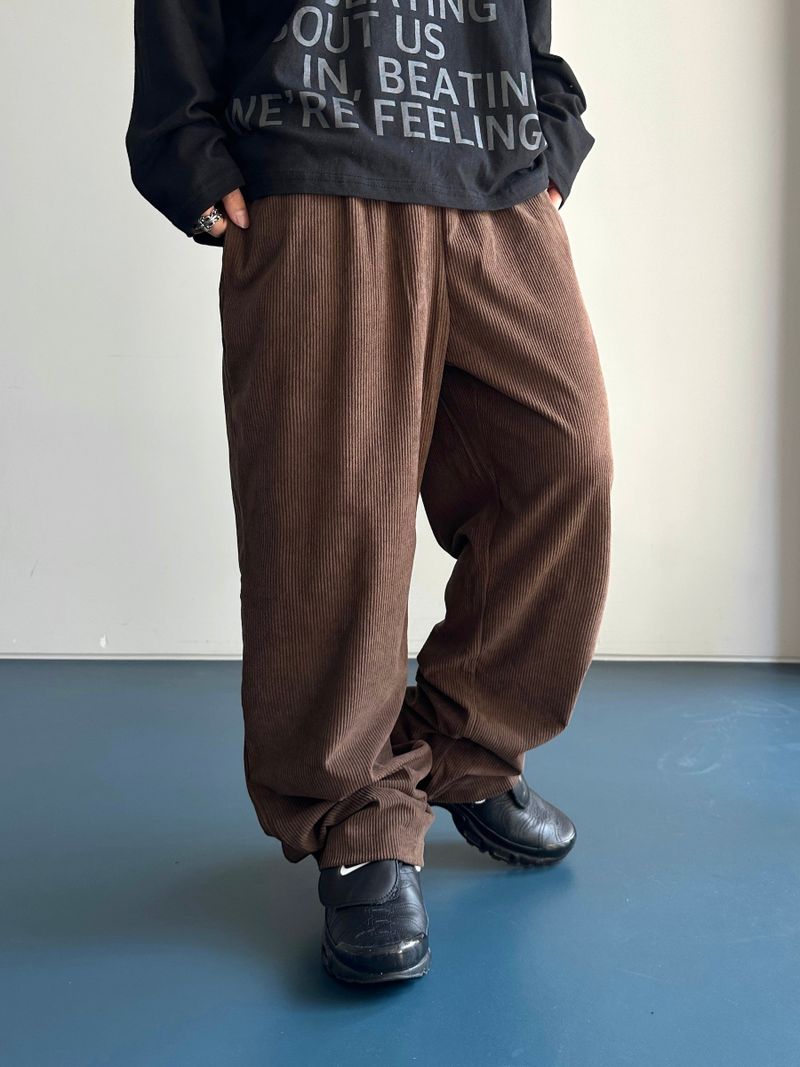Twill Basic Golden Wide Pants 7C