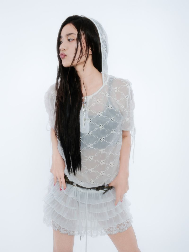 LACE HOODIE DRESS