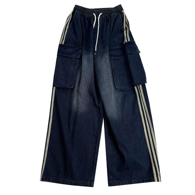  denim track cargo pants