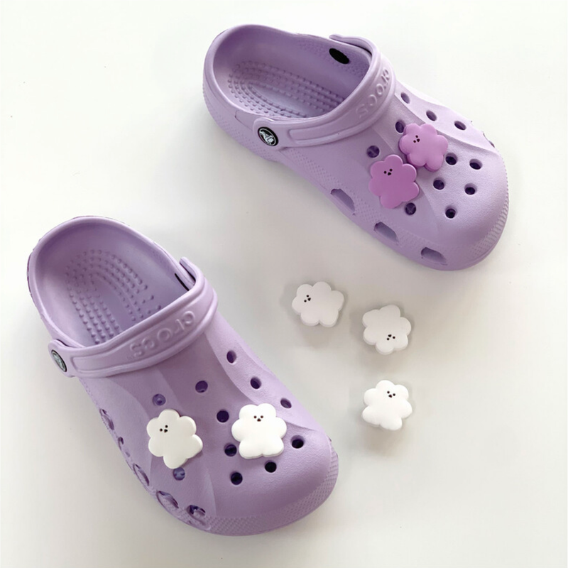 Purple & White Chanibear Silicon Charm Set