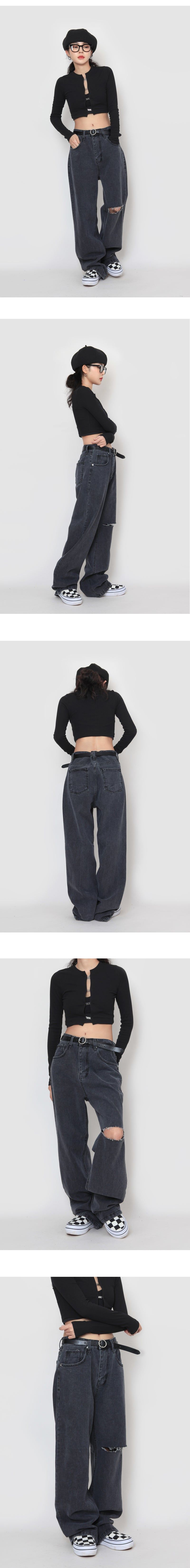 cutting vintage denim pants