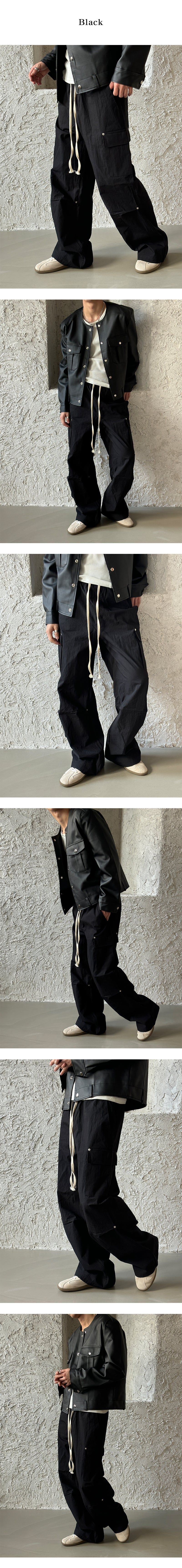 [UNISEX] Flap string cargo banding pants (2color)