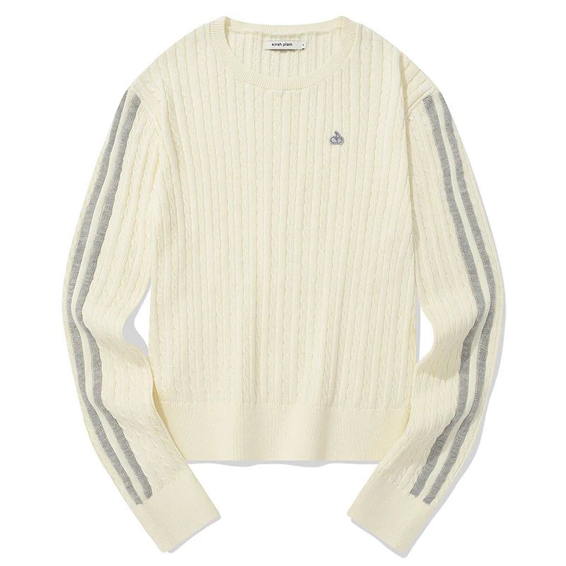 KIRSH PLAIN LINE POINT CABLE KNIT - IVORY