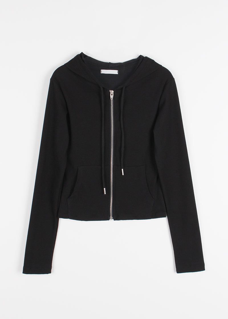 RIB SLIM HOOD ZIP-UP