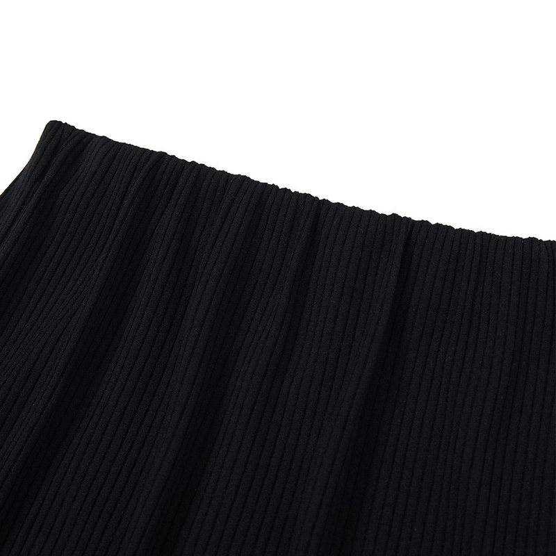 サイドオフミディアムスカート / Side-off Midi Skirt [BLACK]