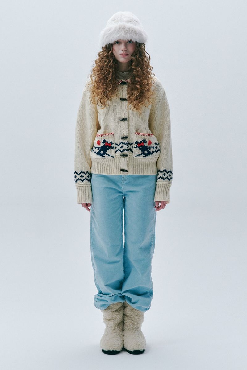 Bunny Heart Cardigan [Ivory]