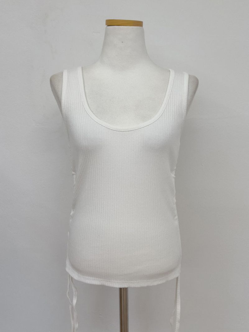 String U-Neck Sleeveless Top