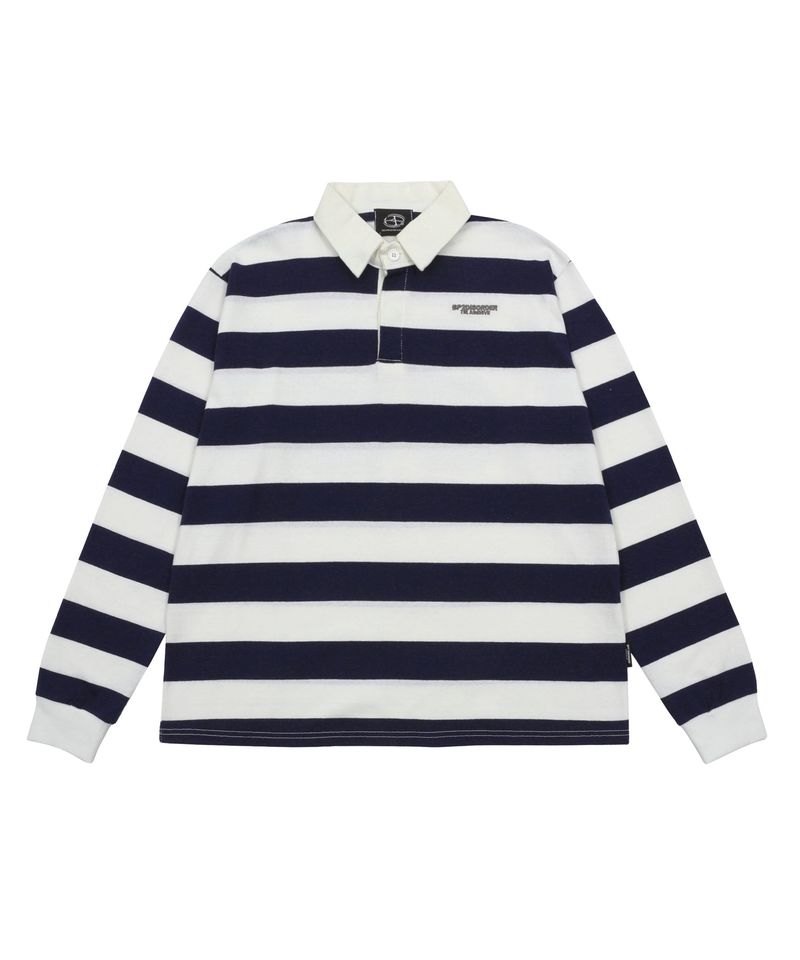 98 STRIPE RUGBY L/S SHIRT NAVY
