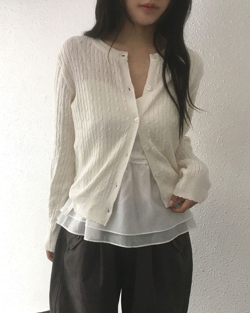 Litol Twisted Cable Knit Cardigan