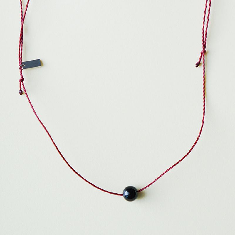 BLACK BALL ROPE NECKLACE