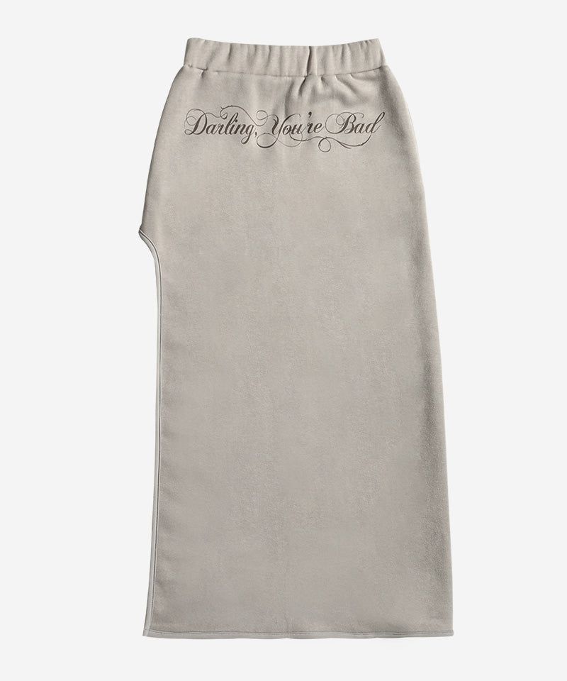 ROSE CUT-OUT SKIRT #BEIGE (FLEECE LINED)