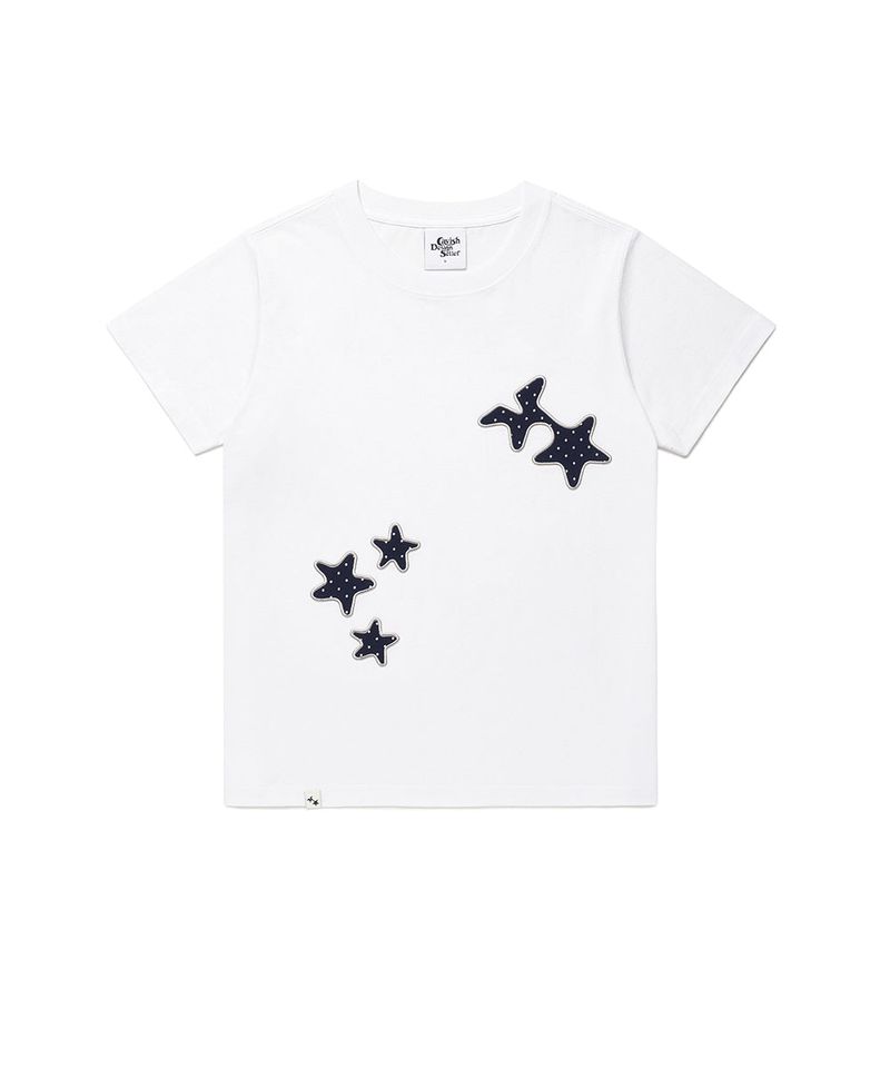 cavish（カビシ）の「COZY STAR APPLIQUE SS TEE WHITE(CV2GMFT515A)（Tops）」