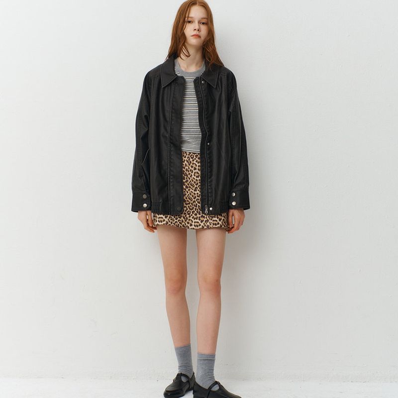 Oversized Fake Leather Blouson