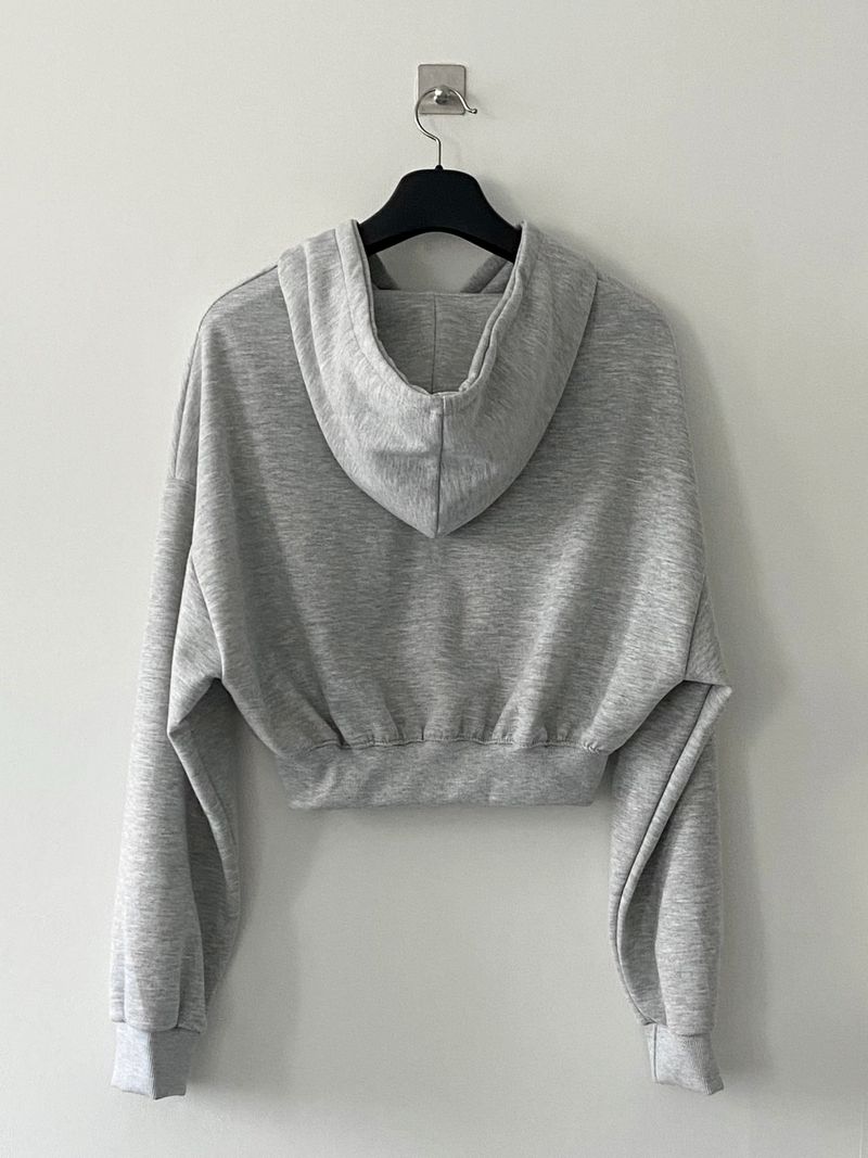 Joli crop two way hood zip up
