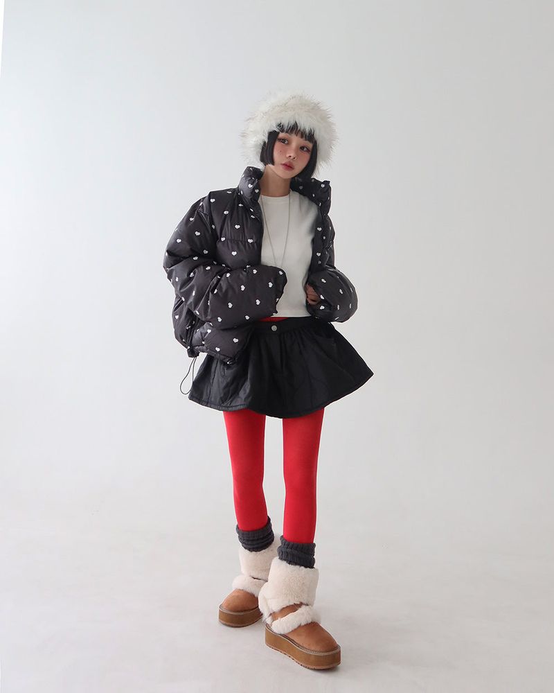 Heart crop short padded coat