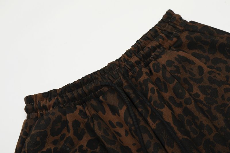 Leopard Washed Wide Pants
