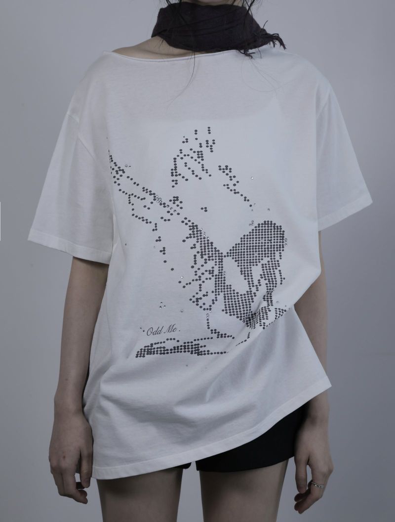 ODDME（オッドミー）の「エンジェルホットフィックスTシャツ -ホワイト （トップス）」