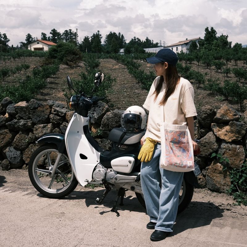 [Patchwork Canvas Bag] Banana Leaves - Pale Pink