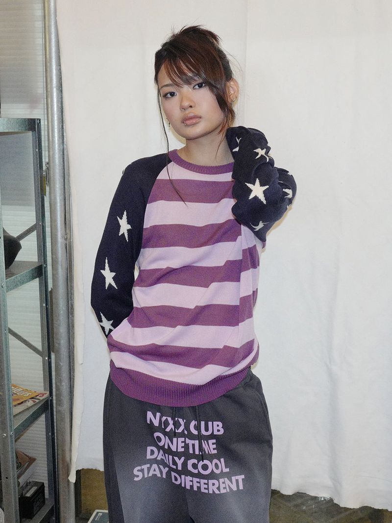 STAR STRIPE KNIT NAVY