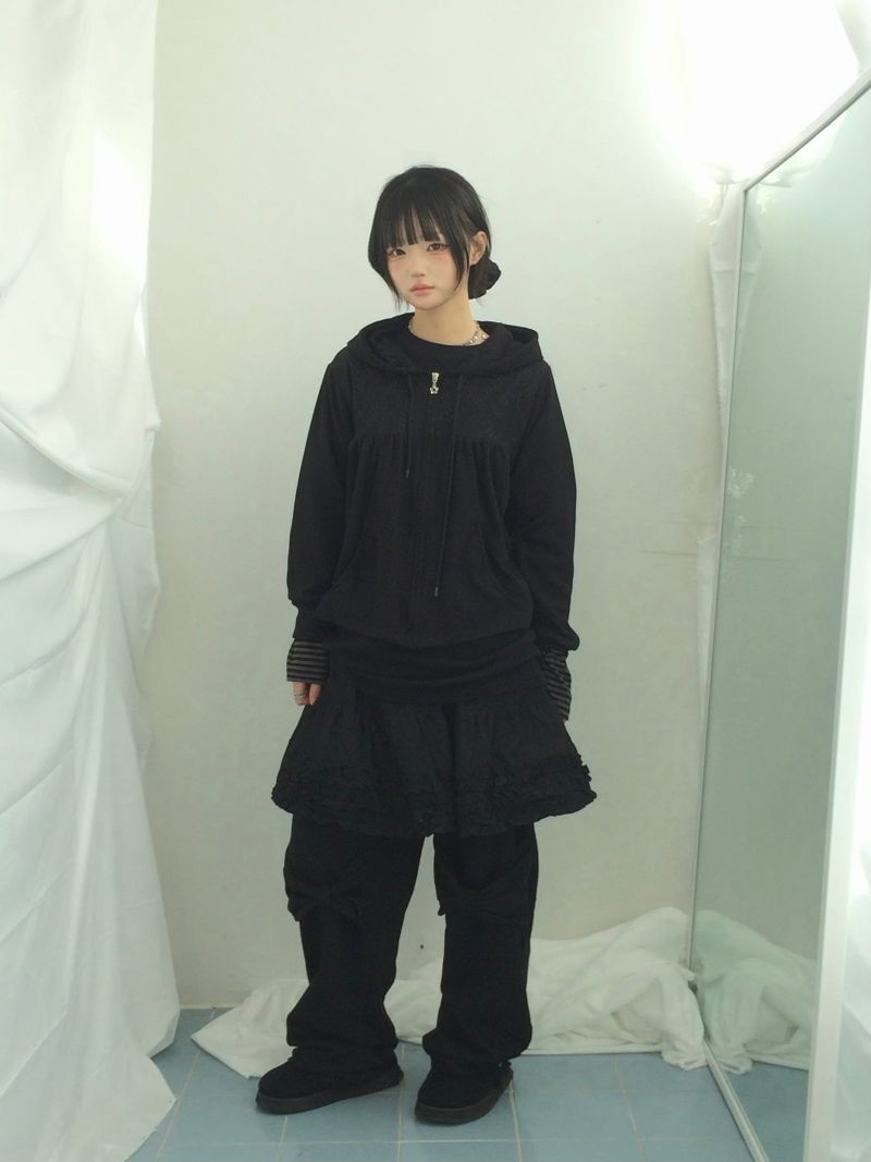 Double ribbon knee-point pants