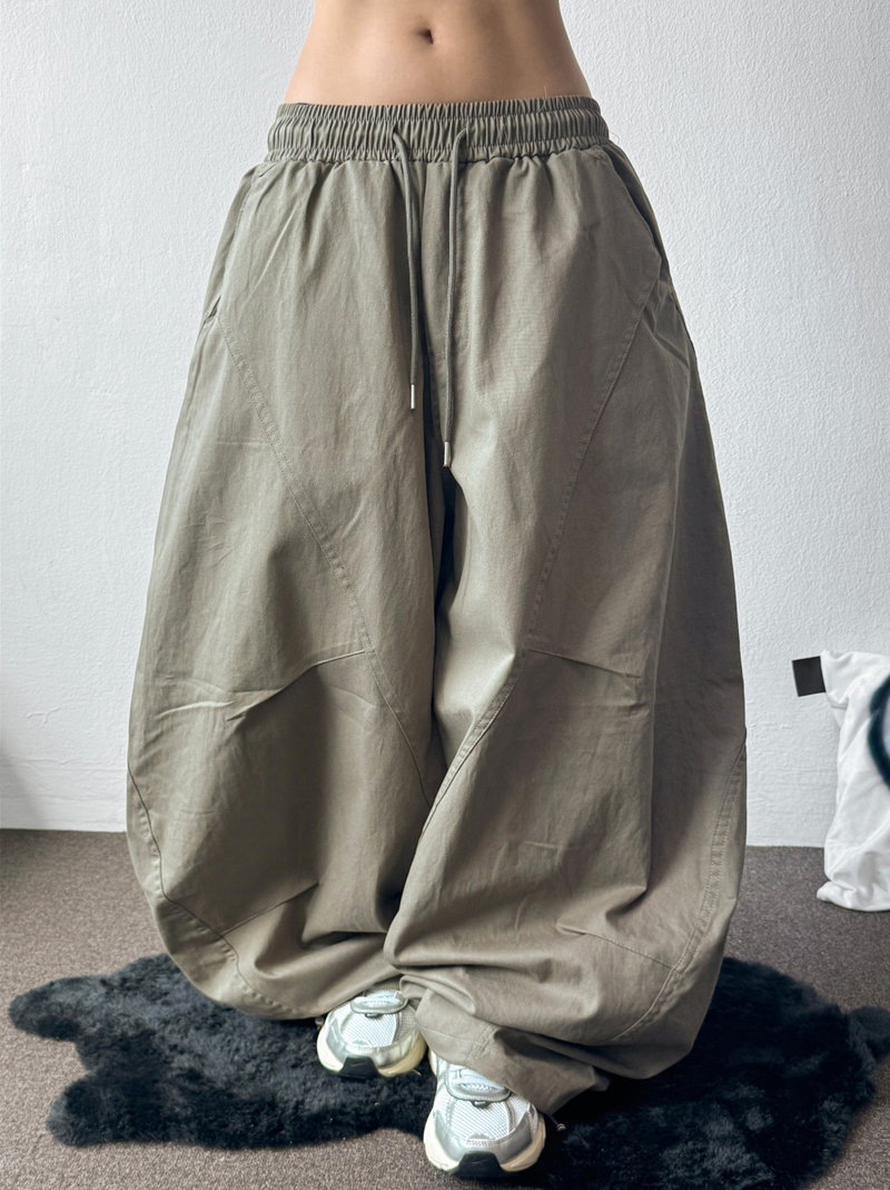 Hita Balloon Curve Cotton Long Pants 3 Color 