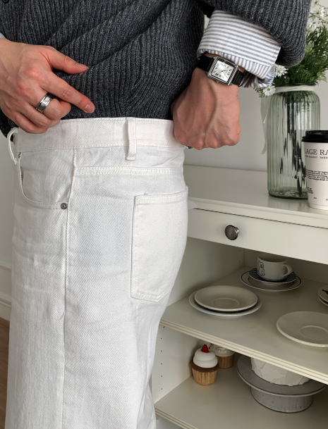 Pierre Back Banding Washed Wide Pants
