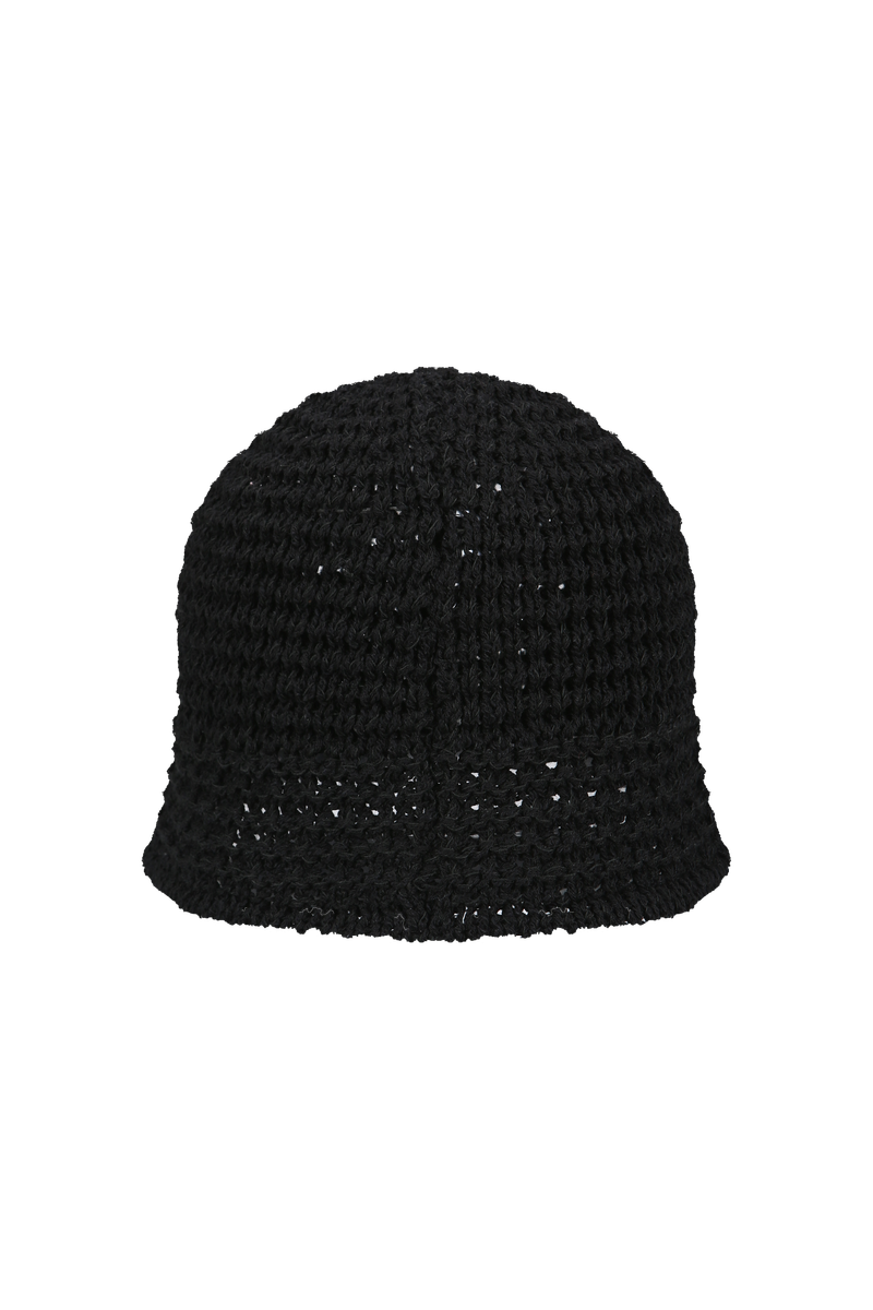 Light knit bucket hat black