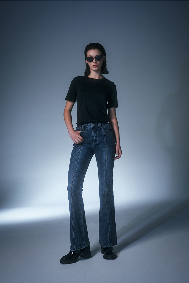 Slit Boots Cut Denim Pants