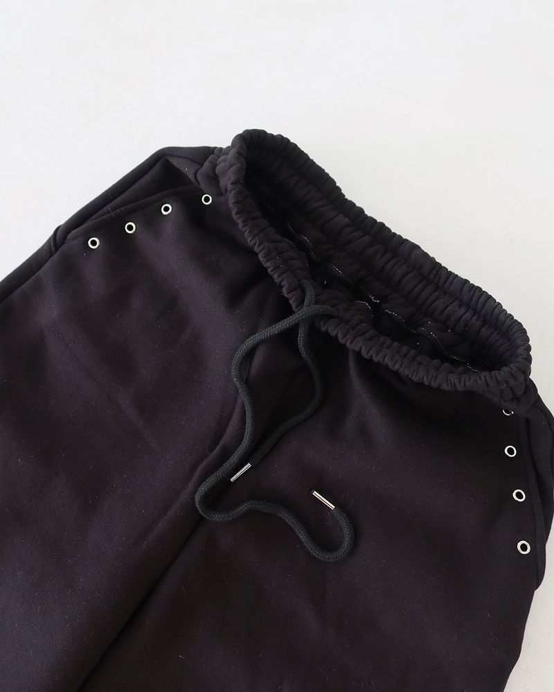 Punching eyelet string wide pants